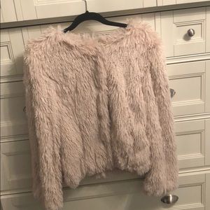 Tan furry short jacket